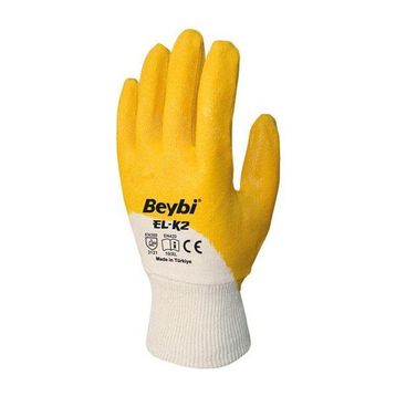 Beybi EL-K2 No:10 Sarı Nitril Pamuk Eldiven