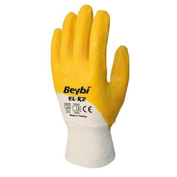 Beybi EL-K2 No:9 Sarı Nitril Pamuk Eldiven
