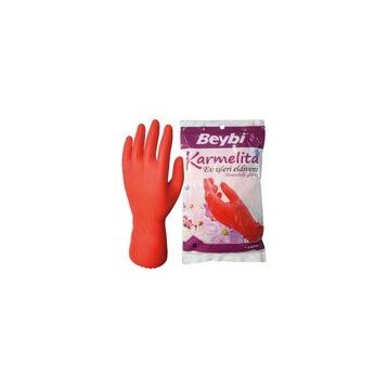 Beybi Karmelita 8.5 Numara 25'li Paket Gıdaya Uygundur Kaymayı Önleyici Pütürlü Bulaşık Eldiveni