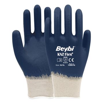Beybi KN2 Flex No: 10 Koli 288 Çift Lacivert Pamuk Likralı Örme Eldiven