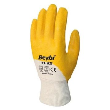 Beybi KN2 No 10 Sarı Nitril Pamuk Eldiven