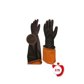 Beybi Korun Tırtıklı 60 cm 15 Paket Uzun Siyah İş Eldiveni