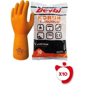 Beybi Korun Turuncu 10 Beden 10 Paket İş Eldiveni