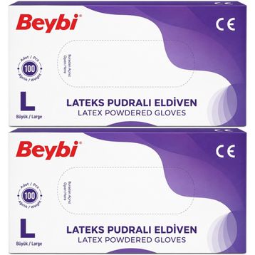 Beybi Lateks Pudralı Large 200'lü Muayene Eldiveni