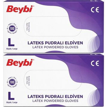 Beybi Lateks Pudralı Large 200'lü Muayene Eldiveni