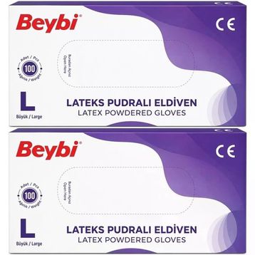 Beybi Lateks Pudralı Large 200'lü Muayene Eldiveni