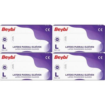 Beybi Lateks Pudralı Large 400'lü Muayene Eldiveni