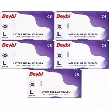 Beybi Lateks Pudralı Large 500'lü Muayene Eldiveni