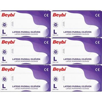 Beybi Lateks Pudralı Large 600'lü Muayene Eldiveni