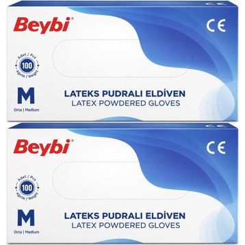 Beybi Lateks Pudralı Medium 200'lü Muayene Eldiveni