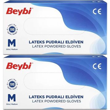 Beybi Lateks Pudralı Medium 200'lü Muayene Eldiveni