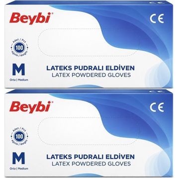 Beybi Lateks Pudralı Medium 200'lü Muayene Eldiveni