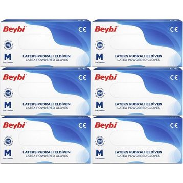 Beybi Lateks Pudralı Medium 600'lü Muayene Eldiveni