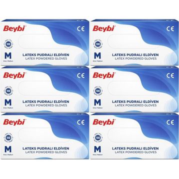 Beybi Lateks Pudralı Medium 600'lü Muayene Eldiveni