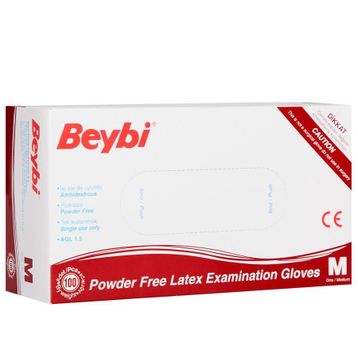 Beybi M 100'lü Pudrasız Lateks Eldiven Beyaz