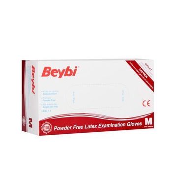 Beybi M 100'lü Pudrasız Lateks Eldiven Beyaz