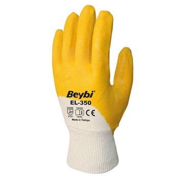 Beybi Nitril EL-350 Sarı-Beyaz Eldiven