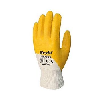 Beybi Nitril EL-350 Sarı-Beyaz Eldiven