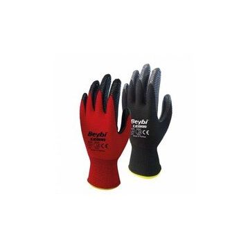 Beybi Nitril Poly Pnzebra 10 Beden Kırmızı Siyah Eldiven 12'li Paket Eldiven