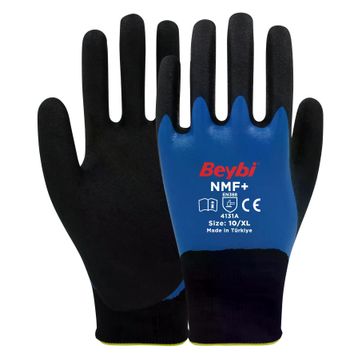 Beybi NMF+ No 10 144 Çift Mikro Köpük Nitril Kaplı Polyester Örgü Eldiven