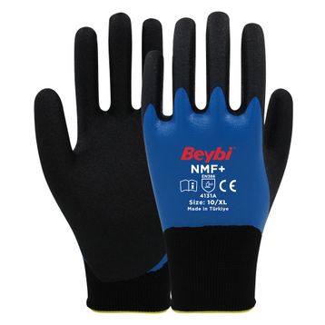 Beybi NMF+ No 9 1 Çift Mikro Köpük Nitril Kaplı Polyester Örgü Eldiven