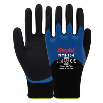 Beybi NMF134 No: 10 Mikro Köpük Nitril Kaplı Polyester Örgü Eldiven