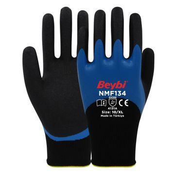 Beybi NMF134 No: 10 Mikro Köpük Nitril Kaplı Polyester Örgü Eldiven