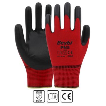 Beybi No: 9 Kırmızı Polyester Örgü İş Eldiveni