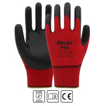 Beybi No: 9 Kırmızı Polyester Örgü İş Eldiveni
