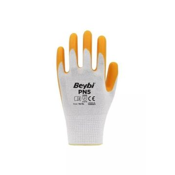Beybi PN-5 No:9 Beyaz Sarı Nitril Eldiven