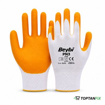 Beybi PN3 Beyaz Sarı No:10 Poly Eldiven