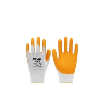 Beybi PN3 Sarı 10 Beden Polyester Örme Nitril İş Eldiveni