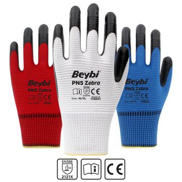 Beybi PN5 Zebra Kırmızı No 9 Nitril Eldiven