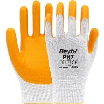 Beybi PN7 9 Beden 60 Çift Nitril Sarı İş Eldiveni