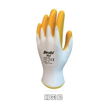 Beybi PN7 Polyester Örme NO:9 Koli Nitril Eldiven