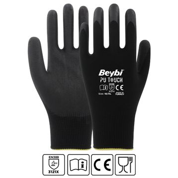 Beybi PU SLIM No:8 Koli Poliüretan Kaplı Polyester Örme Eldiven
