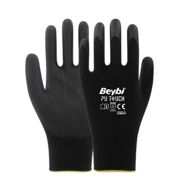 Beybi Pu Touch No:7 1 Çift Poliüretan Polyester İş Eldiveni