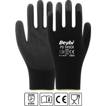 Beybi Pu Touch Poliüretan Kaplı Siyah Montaj Eldiven