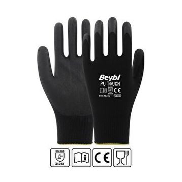 Beybi PU Touch Siyah 10 Beden 288 Çift Hassas Montaj İş Eldiveni