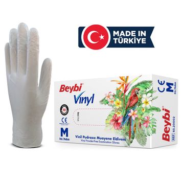 Beybi Pudrasız Büyük L 100'lü Muayene Eldiveni
