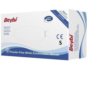 Beybi S 100 Adet Pudrasız Mavi Nitril Medikal Muayene Eldiveni