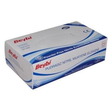 Beybi S 100 Adet Pudrasız Mavi Nitril Medikal Muayene Eldiveni