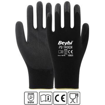 Beybi Sarı Kn2+ Plus 9 Beden 288 Çift Koli Iş Eldiveni
