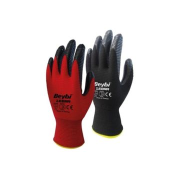 Beybi Zebra Kırmızı Nitril İş Eldiveni