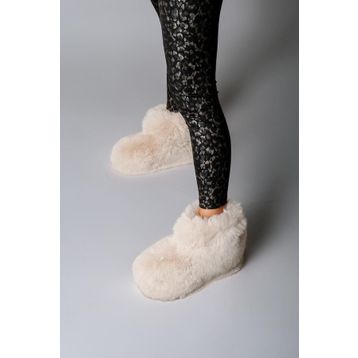 Beyond BYND03 Bumble İçi Kürklü Ultra Hafif Tüylü 4 cm Krem Kadın Panduf