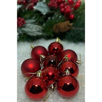 Beysüs 5 cm 6 lı Kırmızı Cici Top Yılbaşı Çam Ağacı Süsü