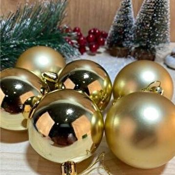 Beysüs 6 cm 6 lı Gold Cici Top Yılbaşı Çam Ağacı Süsü