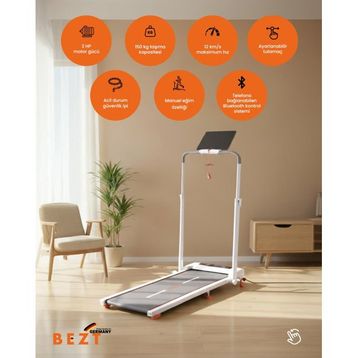 Bezt Run Smart SPR500 Beyaz Katlanabilir Koşu Bandı
