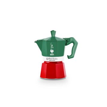 Bialetti Exclusive Italia 3 Cup Yeşil-Kırmızı Moka Pot