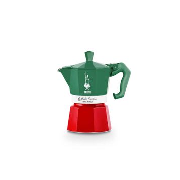 Bialetti Exclusive Italia 3 Cup Yeşil-Kırmızı Moka Pot